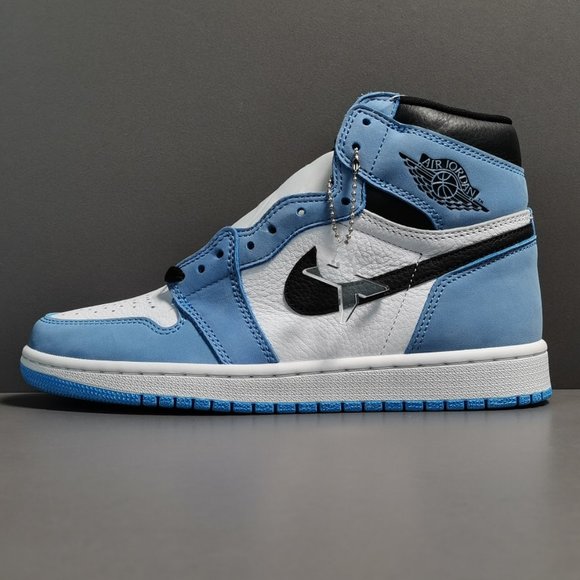 air jordan 1 retro high white university blue black